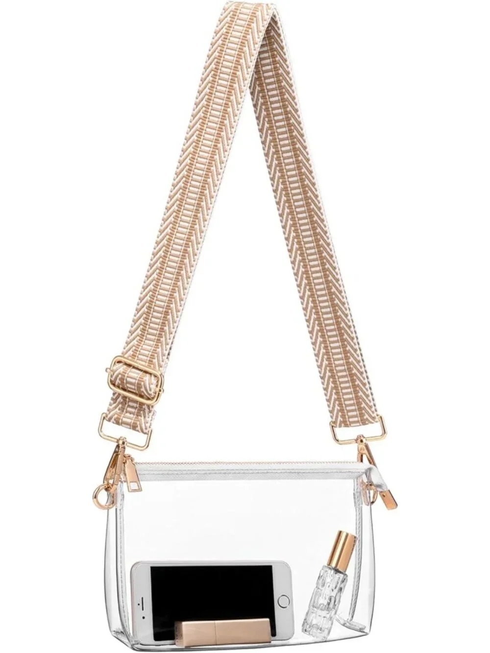 Clear Crossbody Purse for Women - Stadium Approved Small Bag for Concerts